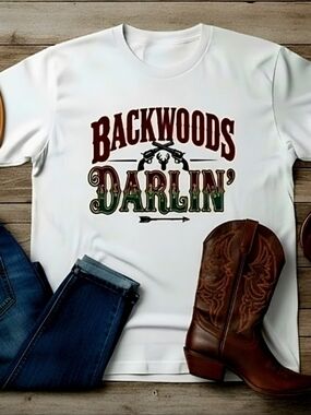 Backwoods Darlin’ Country Girl Tee | Hunting Graphic Shirt | Western Outdoors